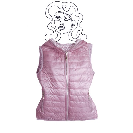 chaleco mujer doble vista cerrado chaleco para mujer en color violeta doble vista