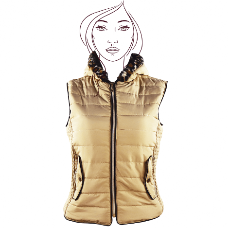 chaleco para mujer camel chaleco para mujer colo camel con cierre, bolsas y chaleco